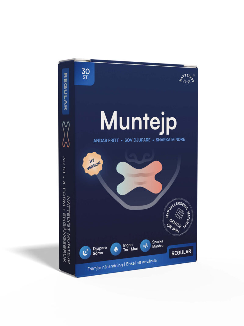 Blå förpackning Muntejp, 30 st regular nästejp för bättre andning, sov djupare och mindre snarkning