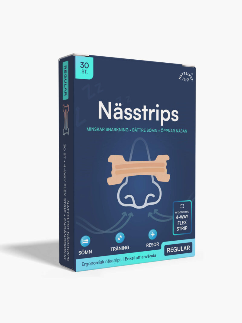 Förpackning med ergonomiska nässtrips, 30 st, minskar snarkning och öppnar näsan, regular
