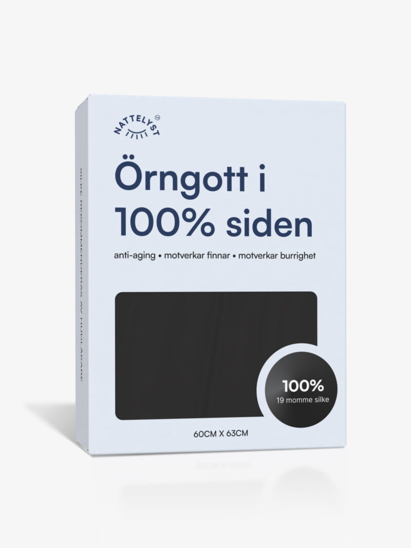 100% Mullbärssiden Örngott (OEKO-TEX) Svart