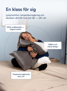 100% Mullbärssiden Örngott (OEKO-TEX) Mörkgrå