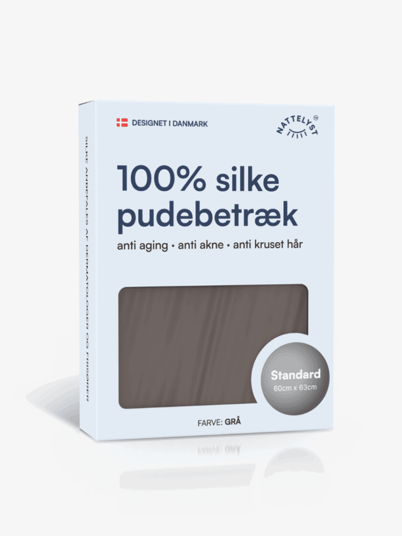100% Mullbärssiden Örngott (OEKO-TEX) Mörkgrå
