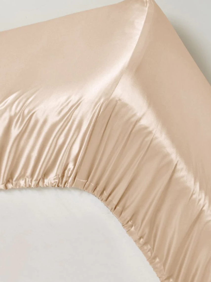 100% Mullbärssiden Kuvertlakan (OEKO-TEX) Beige