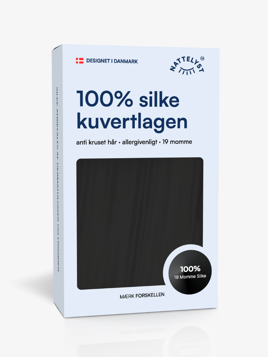100% Mullbärssiden Kuvertlakan (OEKO-TEX) Svart