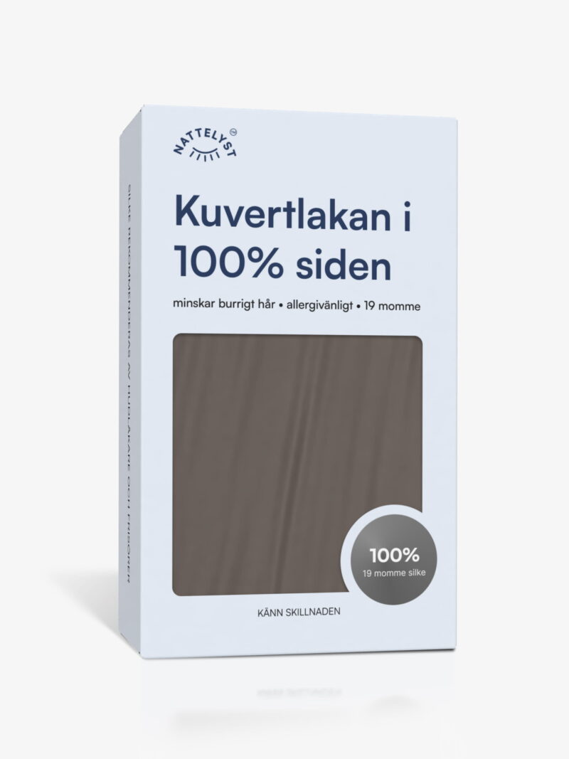 100% Mullbärssiden Kuvertlakan (OEKO-TEX) Mörkgrått