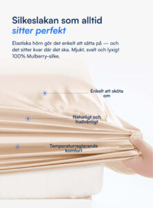 100% Mullbärssiden Kuvertlakan (OEKO-TEX) Beige