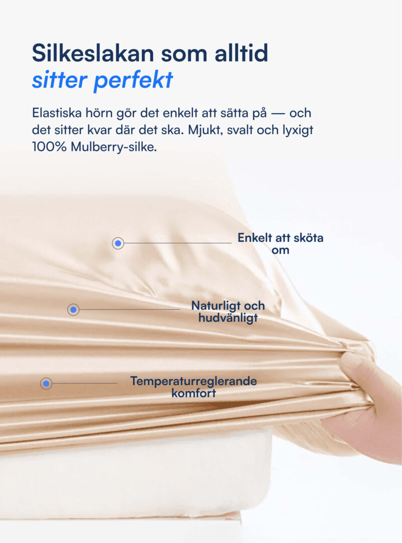 100% Mullbärssiden Kuvertlakan (OEKO-TEX) Beige