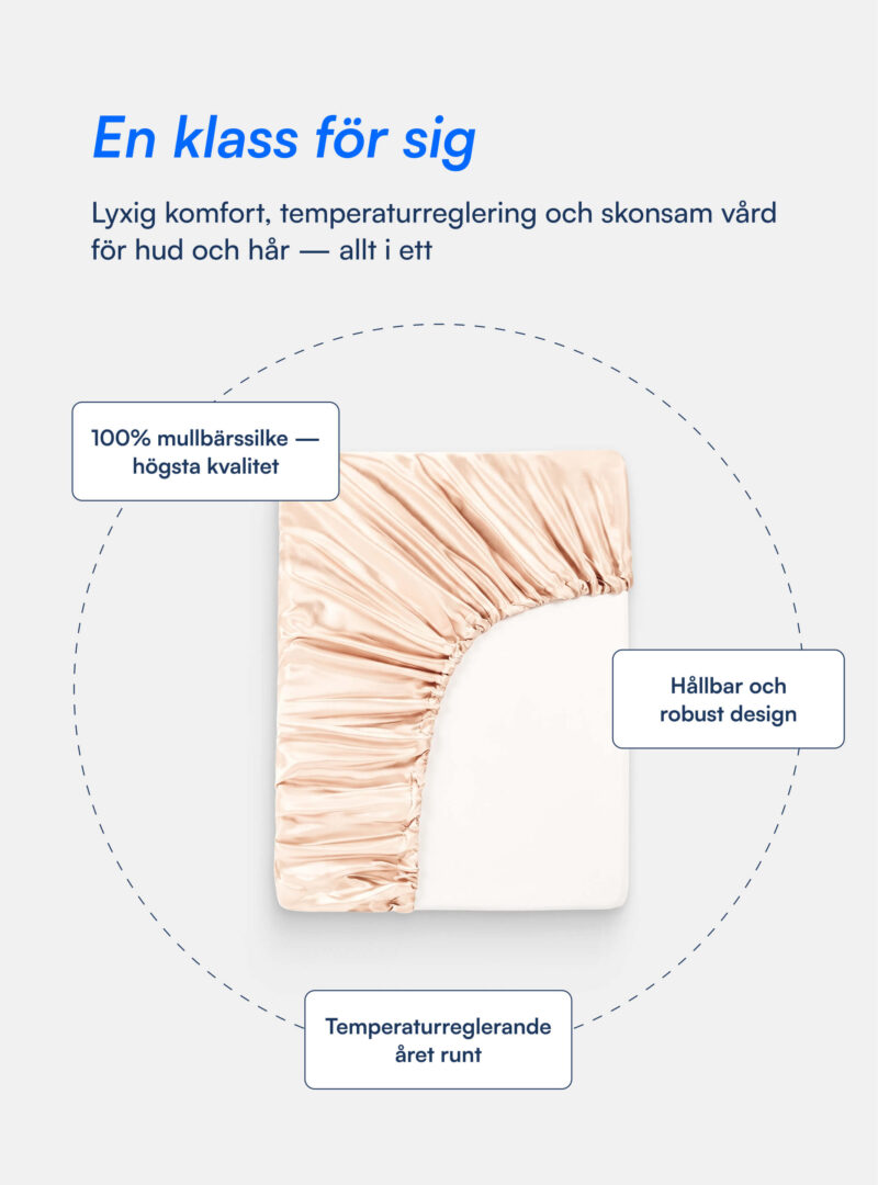 100% Mullbärssiden Kuvertlakan (OEKO-TEX) Beige