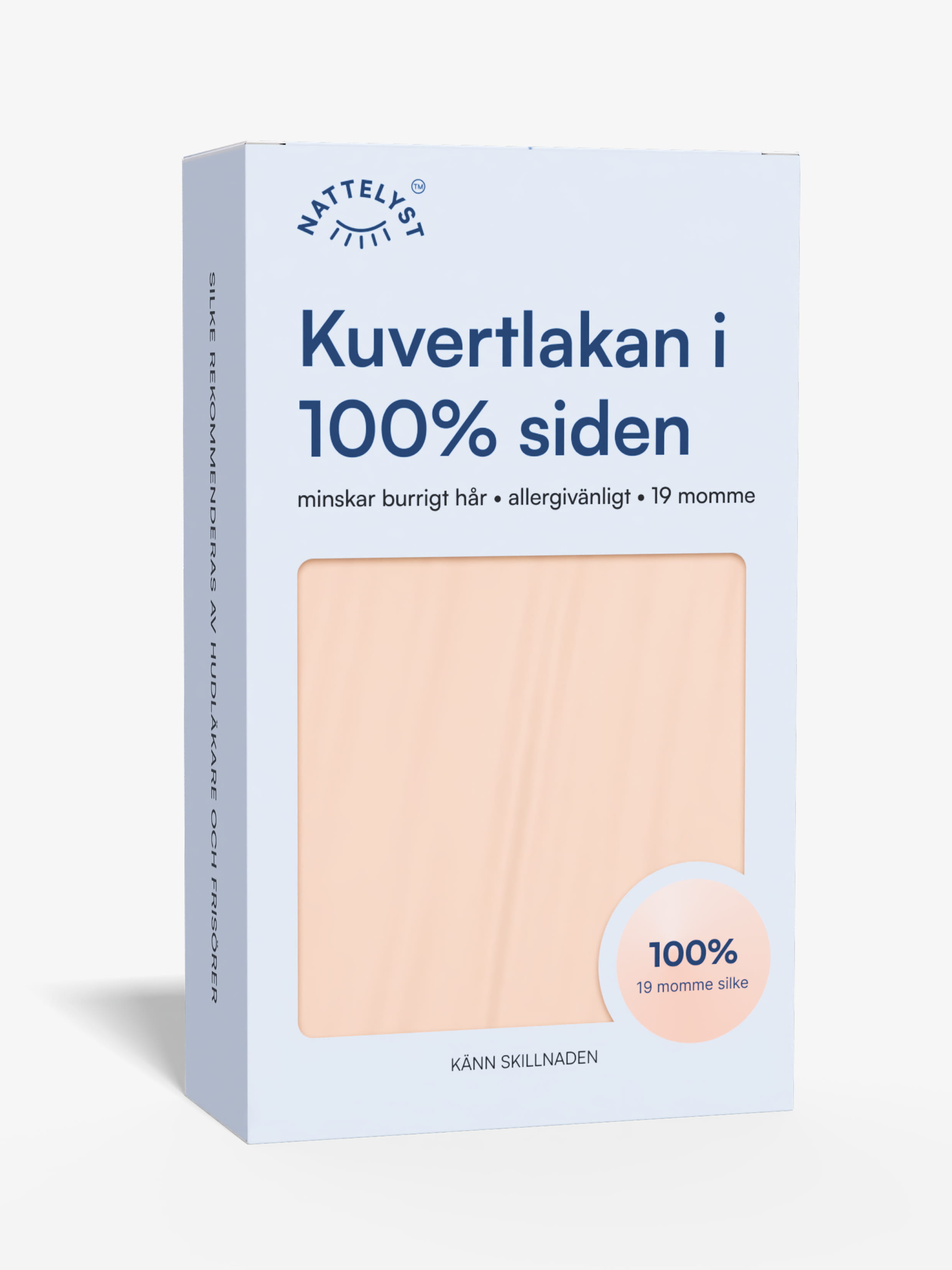 100% Mullbärssiden Kuvertlakan (OEKO-TEX) Beige - 160cm x 200cm + 20cm