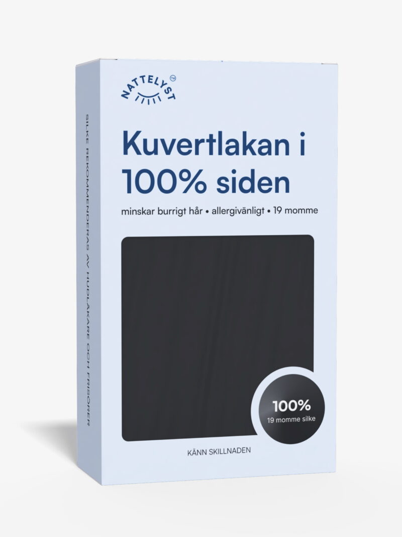 100% Mullbärssiden Kuvertlakan (OEKO-TEX) Svart