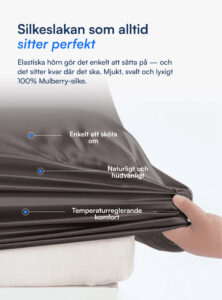 100% Mullbärssiden Kuvertlakan (OEKO-TEX) Mörkgrått