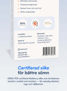 100% Mullbärssiden Kuvertlakan (OEKO-TEX) Vit
