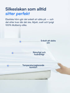 100% Mullbärssiden Kuvertlakan (OEKO-TEX) Vit