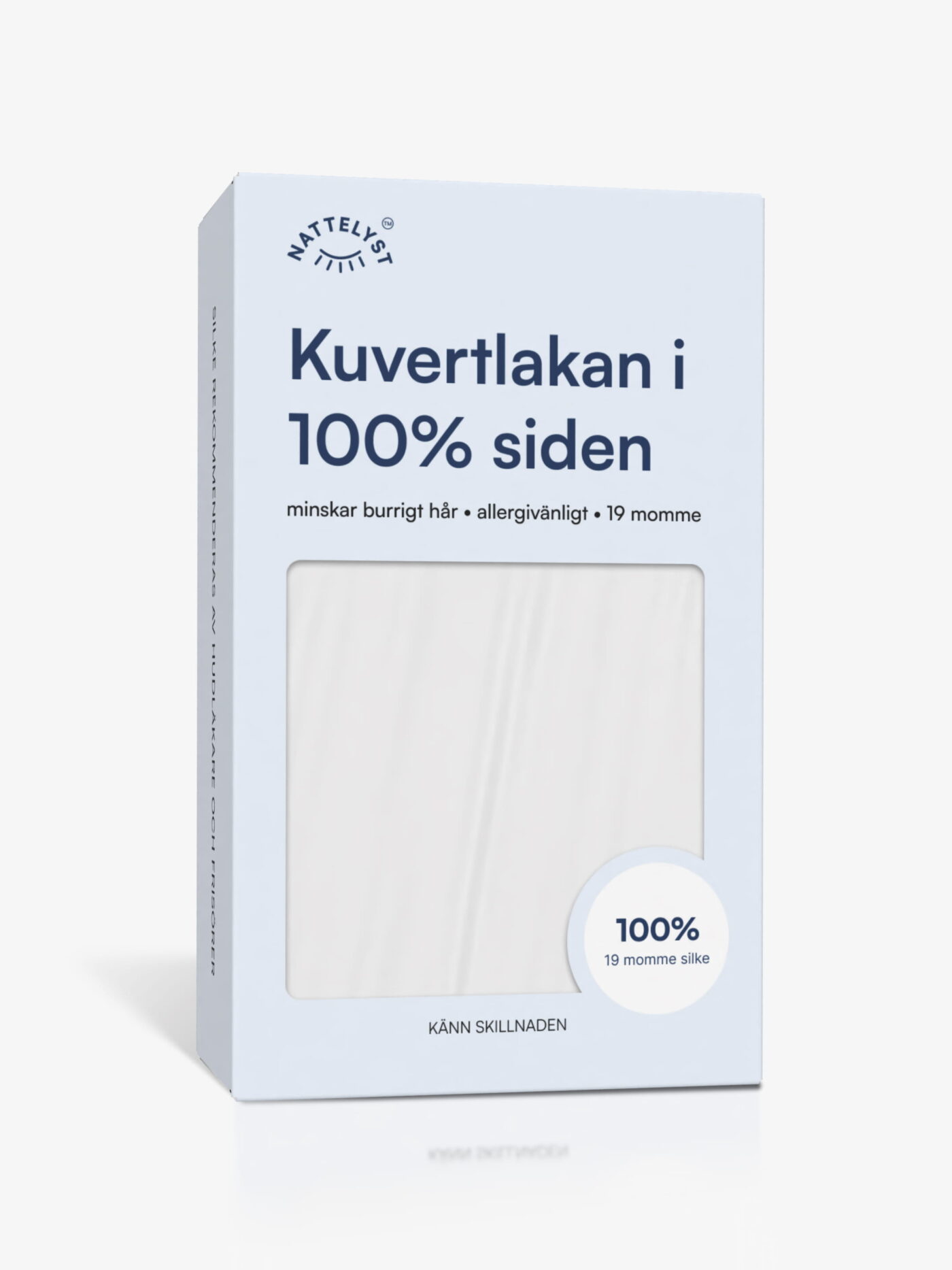 100% Mullbärssiden Kuvertlakan (OEKO-TEX) Vit