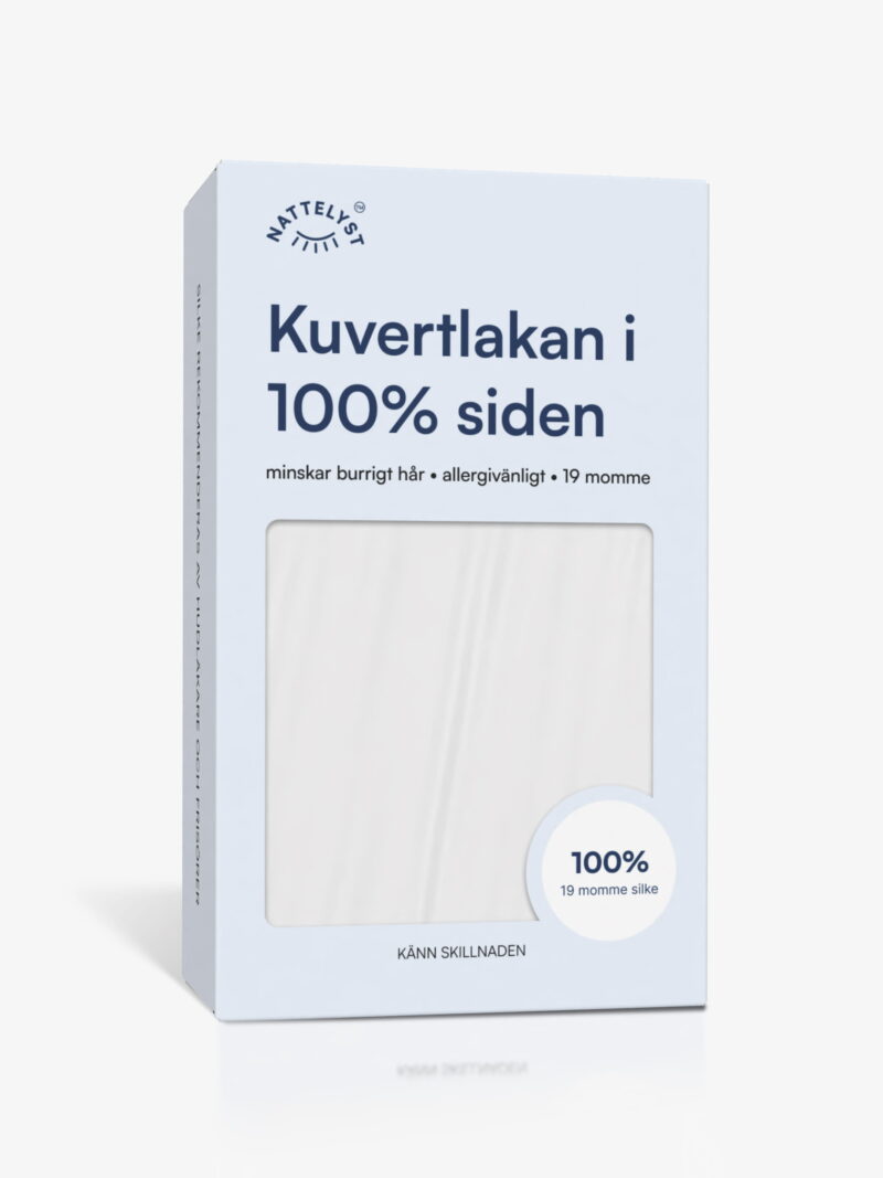 100% Mullbärssiden Kuvertlakan (OEKO-TEX) Vit