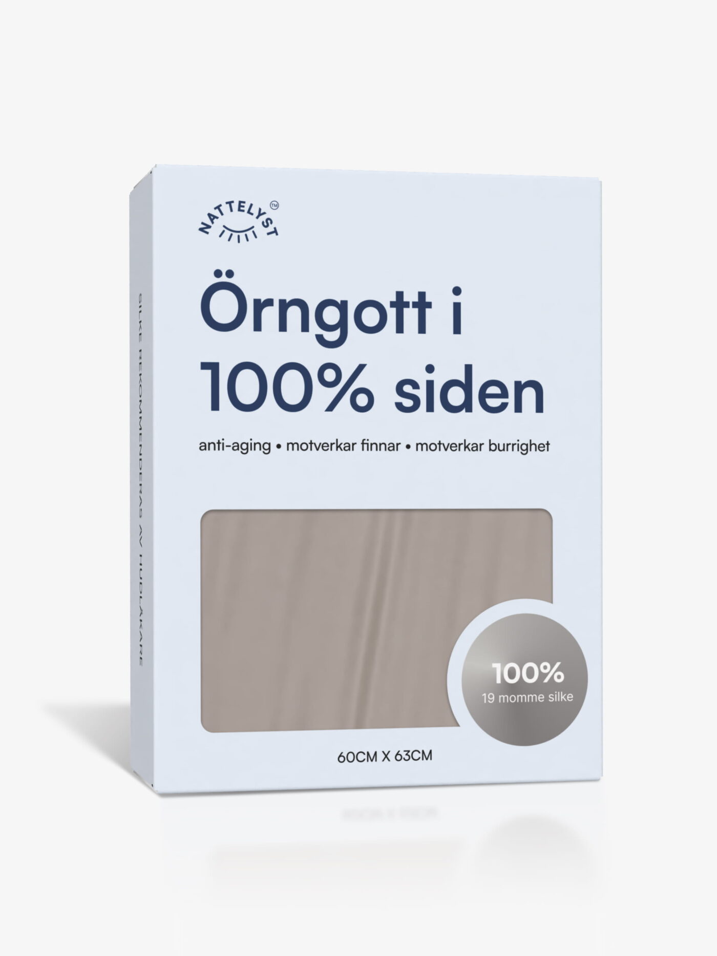 100% Mullbärssiden Örngott (OEKO-TEX) ljusgrå