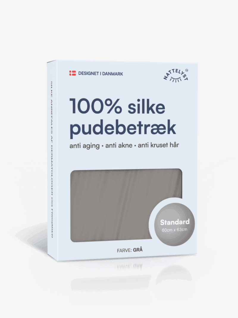 100% Mullbärssiden Örngott (OEKO-TEX) ljusgrå