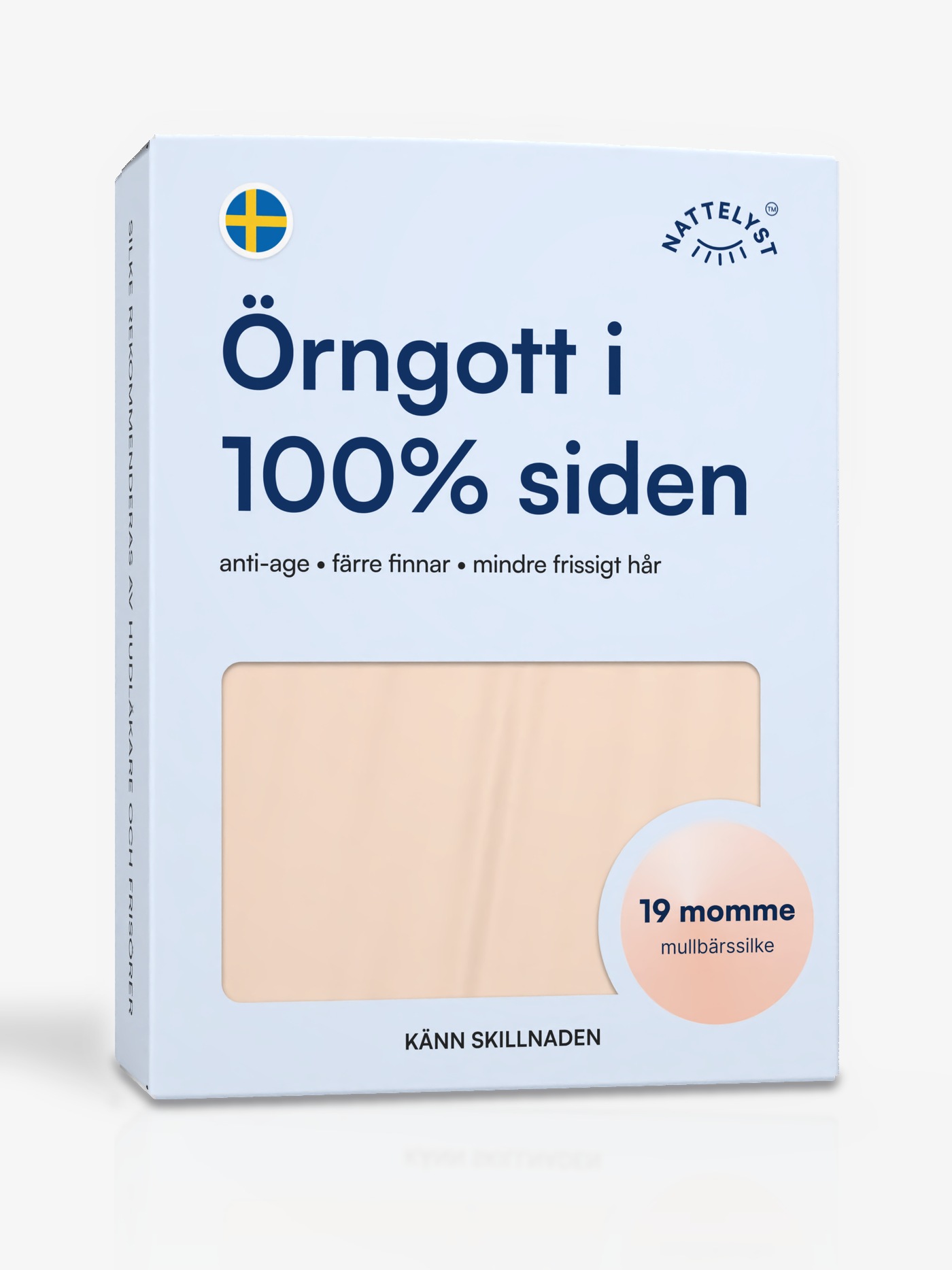 Örngott i 100 % mullbärssilke (OEKO-TEX) Beige