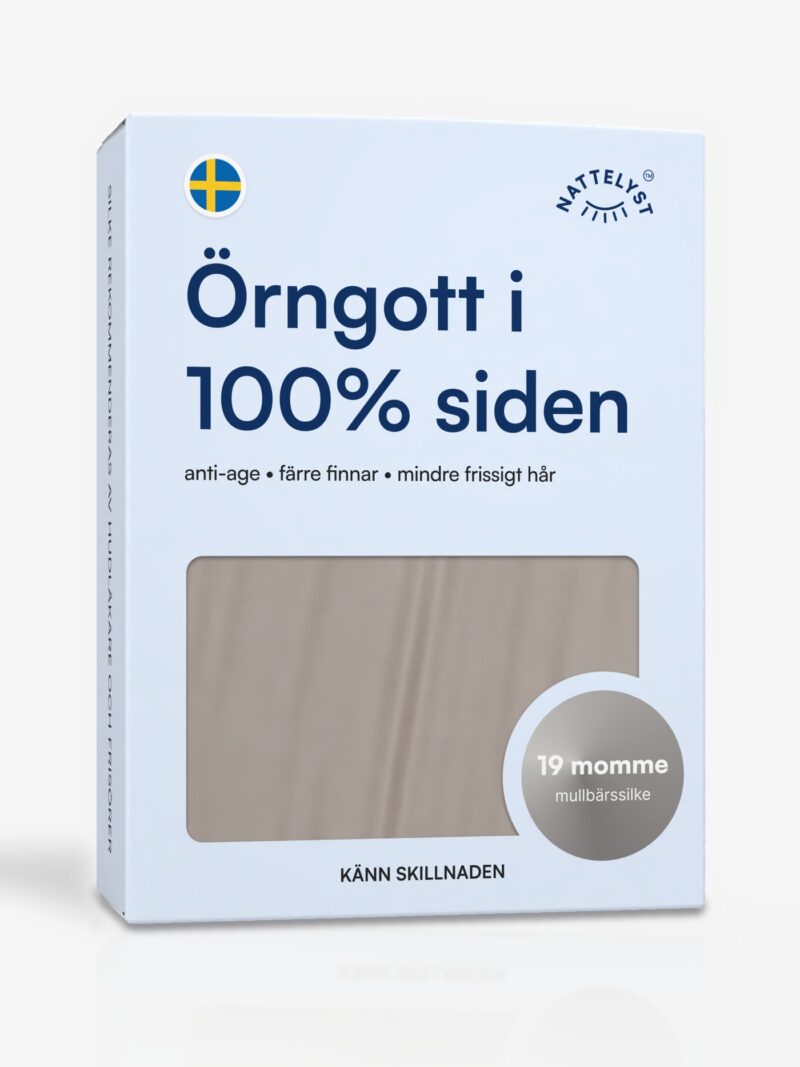Örngott i 100 % mullbärssilke (OEKO-TEX) Ljusgrå