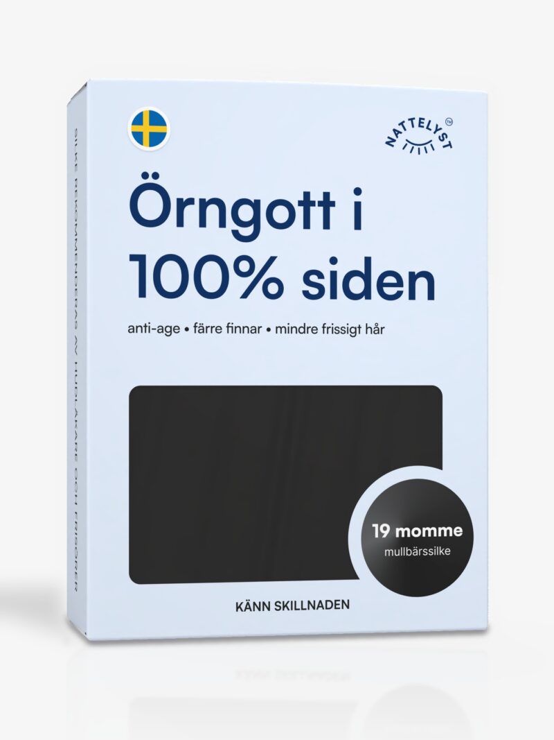 Örngott i 100 % mullbärssilke (OEKO-TEX) Svart