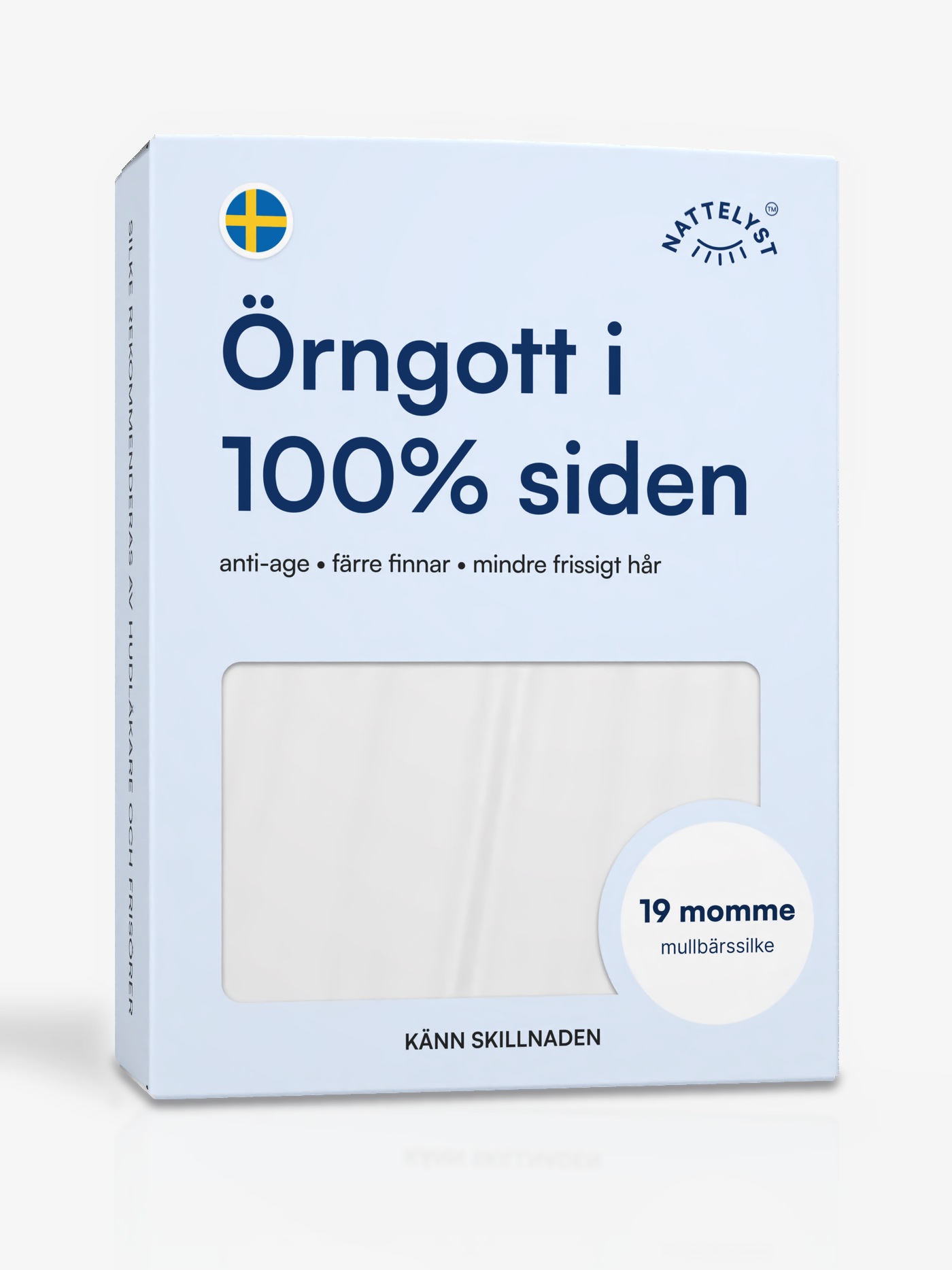 Örngott i 100 % mullbärssilke (OEKO-TEX) Vit